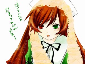 Rating: Safe Score: 0 Tags: 1girl auto_tagged bangs black_ribbon blush brown_hair dress green_dress green_eyes head_scarf heterochromia image long_hair long_sleeves looking_at_viewer open_mouth red_eyes ribbon simple_background solo suiseiseki upper_body white_background User: admin