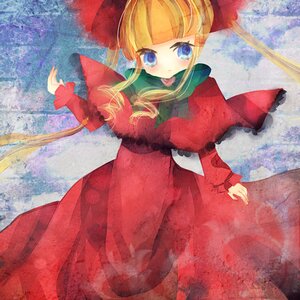 Rating: Safe Score: 0 Tags: 1girl bangs blonde_hair blue_eyes blunt_bangs bonnet bow capelet dress flower image long_hair long_sleeves red_capelet red_dress rose shinku sidelocks solo twin_drills User: admin