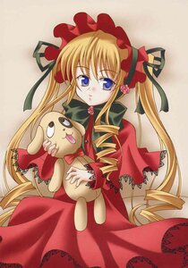 Rating: Safe Score: 0 Tags: 1girl blonde_hair blue_eyes bonnet bow cowboy_shot dress drill_hair holding image long_hair long_sleeves looking_at_viewer red_dress shinku sidelocks solo stuffed_animal twin_drills twintails very_long_hair User: admin