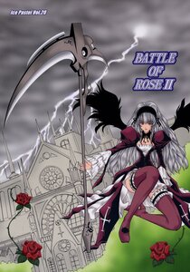 Rating: Safe Score: 0 Tags: 1girl breasts cross dress flower frills hairband image long_hair long_sleeves pink_rose purple_rose red_eyes red_flower red_rose rose silver_hair solo suigintou thighhighs thorns weapon wings User: admin