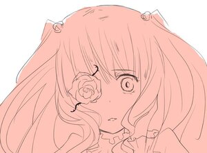 Rating: Safe Score: 0 Tags: 1girl bangs eyebrows_visible_through_hair flower hair_ornament image kirakishou long_hair looking_at_viewer monochrome motoori_kosuzu rose simple_background solo tears two_side_up white_background User: admin