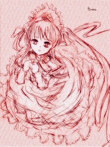 Rating: Safe Score: 0 Tags: 1girl dress frills image long_hair long_sleeves looking_at_viewer monochrome shinku simple_background sketch solo User: admin