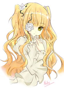 Rating: Safe Score: 0 Tags: 1girl blonde_hair dress eyepatch flower frills image kirakishou long_hair rose solo two_side_up User: admin