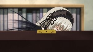 Rating: Safe Score: 0 Tags: 1girl bangs black_hairband blurry blurry_background blush closed_eyes depth_of_field eyebrows_visible_through_hair hairband image long_hair ribbon silver_hair solo suigintou very_long_hair User: admin
