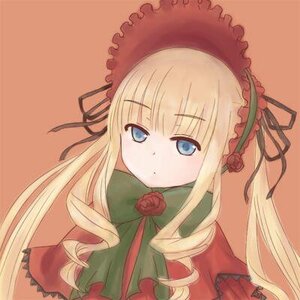 Rating: Safe Score: 0 Tags: 1girl blonde_hair blue_eyes blush bow bowtie dress drill_hair flower image long_hair long_sleeves looking_at_viewer pink_background rose shinku simple_background solo upper_body User: admin