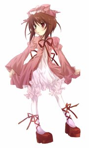 Rating: Safe Score: 0 Tags: 1girl bloomers bow brown_hair costume_switch dress frills full_body heterochromia image long_sleeves looking_at_viewer pantyhose red_eyes ribbon short_hair simple_background solo souseiseki standing underwear white_background white_bloomers white_legwear User: admin