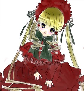 Rating: Safe Score: 0 Tags: 1girl blonde_hair blush bonnet bow bowtie dress frills image long_hair long_sleeves looking_at_viewer red_dress shinku simple_background solo twintails very_long_hair white_background User: admin