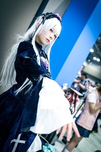 Rating: Safe Score: 0 Tags: blurry blurry_background blurry_foreground depth_of_field dress figure frills hairband indoors lips long_hair long_sleeves multiple_girls photo silver_hair solo solo_focus suigintou User: admin