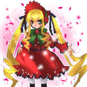 Rating: Safe Score: 0 Tags: 1girl blonde_hair bow bowtie dress frills green_bow image long_hair long_sleeves looking_at_viewer petals red_dress shinku solo standing twintails very_long_hair User: admin