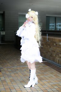 Rating: Safe Score: 0 Tags: 1girl blonde_hair blurry boots dress frills hair_ornament high_heel_boots high_heels kirakishou long_hair photo solo standing tiles white_dress white_footwear User: admin