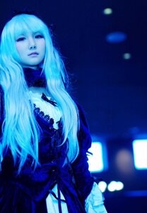 Rating: Safe Score: 0 Tags: 1girl blue_theme blurry dress lips long_hair solo suigintou very_long_hair white_hair User: admin