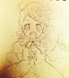 Rating: Safe Score: 0 Tags: 1girl dress flower frills hair_flower hair_ornament image kanaria monochrome open_mouth ribbon rose sketch smile solo traditional_media User: admin