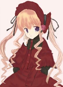 Rating: Safe Score: 0 Tags: 1girl blonde_hair blue_eyes bonnet dress drill_hair flower image long_hair long_sleeves looking_at_viewer red_dress ribbon shinku simple_background solo twin_drills twintails upper_body very_long_hair User: admin