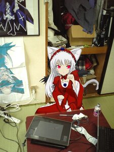 Rating: Safe Score: 0 Tags: 1girl animal_ears cat_ears dress image red_eyes sitting solo suigintou tail User: admin