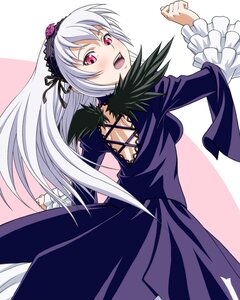 Rating: Safe Score: 0 Tags: 1girl blush commentary_request dress flower frilled_sleeves frills hairband ichikawa_masahiro image juliet_sleeves long_hair long_sleeves looking_at_viewer looking_back open_mouth pink_eyes puffy_sleeves rozen_maiden silver_hair solo suigintou wings User: admin