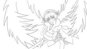 Rating: Safe Score: 0 Tags: 1girl dress feathered_wings flower gloves greyscale hairband holding holding_weapon image long_hair looking_at_viewer monochrome ribbon rose simple_background solo suigintou very_long_hair weapon white_background wings User: admin