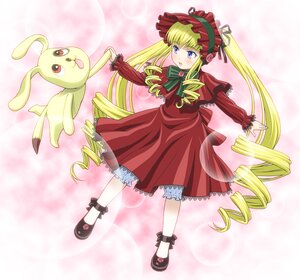 Rating: Safe Score: 0 Tags: 1girl blonde_hair bloomers blue_eyes blush bonnet bow commentary_request dress drill_hair full_body ichikawa_masahiro image kunkun long_hair long_sleeves red_dress rozen_maiden shinku shoes solo standing twin_drills twintails underwear very_long_hair User: admin