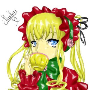 Rating: Safe Score: 0 Tags: 1girl bangs blonde_hair blue_eyes bonnet bow cup flower food fruit image long_hair looking_at_viewer rose shinku sidelocks simple_background solo twintails white_background User: admin