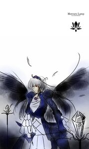 Rating: Safe Score: 0 Tags: 1girl black_wings dress feathers flower frills hairband image juliet_sleeves long_hair long_sleeves looking_at_viewer puffy_sleeves red_eyes rose solo suigintou wings User: admin