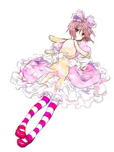 Rating: Safe Score: 0 Tags: 1girl auto_tagged bow doll dress frills full_body green_eyes hair_bow heterochromia hisa image mary_janes pantyhose pink_bow red_eyes ribbon rozen_maiden shoes short_hair solo souseiseki striped striped_legwear thighhighs User: admin