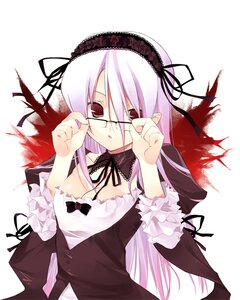 Rating: Safe Score: 0 Tags: 1girl bespectacled black_ribbon blood breasts cleavage detached_collar dress frills glasses hairband image lolita_hairband long_hair long_sleeves looking_at_viewer medium_breasts ooba_kagerou open_mouth photoshop_(medium) red_eyes ribbon rozen_maiden silver_hair simple_background solo suigintou upper_body white_background User: admin