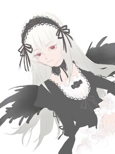 Rating: Safe Score: 0 Tags: 1girl black_dress black_ribbon black_wings detached_collar dress feathered_wings feathers flower frills hairband image long_hair long_sleeves looking_at_viewer red_eyes rose simple_background solo suigintou white_background wings User: admin