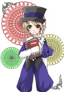 Rating: Safe Score: 0 Tags: 1girl blonde_hair blue_dress blush capelet dress green_eyes hat heterochromia image long_sleeves looking_at_viewer red_eyes smile solo souseiseki top_hat User: admin