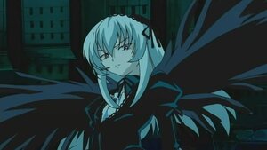 Rating: Safe Score: 0 Tags: 1girl black_dress black_ribbon black_wings building closed_mouth dress frills hairband image long_hair long_sleeves looking_at_viewer red_eyes ribbon rose silver_hair solo suigintou upper_body very_long_hair wings User: admin