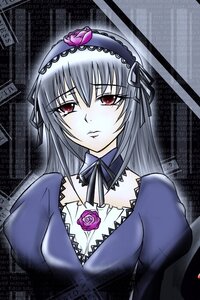 Rating: Safe Score: 0 Tags: 1girl detached_collar dress flower frills hairband image juliet_sleeves long_hair long_sleeves looking_at_viewer pale_skin puffy_sleeves red_eyes ribbon rose silver_hair solo suigintou upper_body User: admin