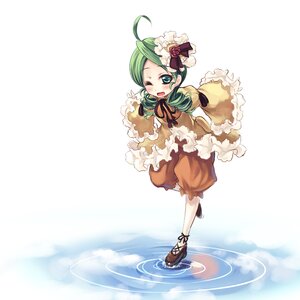 Rating: Safe Score: 0 Tags: 1girl ahoge asa_(swallowtail) bangs blush commentary_request dress drill_hair eyebrows_visible_through_hair flower full_body green_eyes green_hair hair_ornament hat image kanaria long_sleeves one_eye_closed open_mouth photoshop_(medium) rose rozen_maiden solo standing standing_on_one_leg swept_bangs water User: admin