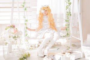 Rating: Safe Score: 0 Tags: 1girl blonde_hair closed_eyes dress facing_viewer flower kirakishou long_hair plant sitting solo very_long_hair white_dress User: admin