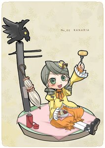 Rating: Safe Score: 0 Tags: 1girl bird dress food green_eyes image kanaria long_sleeves sitting solo User: admin