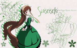 Rating: Safe Score: 0 Tags: 1girl brown_hair character_name dress drill_hair english_text flower frills green_dress green_eyes hat head_scarf heterochromia image long_hair long_sleeves looking_at_viewer looking_back plant red_eyes smile solo suiseiseki very_long_hair watering_can User: admin