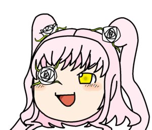 Rating: Safe Score: 0 Tags: 1girl :d bangs blush eyebrows_visible_through_hair flower hair_flower hair_ornament image kirakishou long_hair looking_at_viewer open_mouth outline pink_hair rose simple_background smile solo white_background white_flower white_rose yellow_eyes User: admin