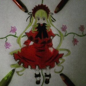 Rating: Safe Score: 0 Tags: 1girl blonde_hair dress flower image long_hair long_sleeves photo red_dress rose shinku solo twintails wings User: admin