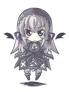 Rating: Safe Score: 0 Tags: 1girl black_dress black_wings chibi dress flower frills full_body hairband image lolita_fashion long_hair long_sleeves ribbon rose silver_hair smile solo standing striped suigintou white_background wings User: admin