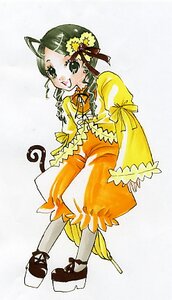 Rating: Safe Score: 0 Tags: 1girl :d dress full_body green_hair image kanaria long_sleeves looking_at_viewer open_mouth puffy_sleeves smile solo standing yellow_dress User: admin