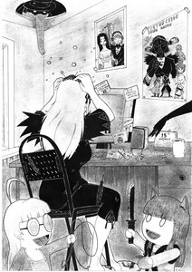 Rating: Safe Score: 0 Tags: greyscale image long_hair monochrome multiple_girls smile solo suigintou User: admin