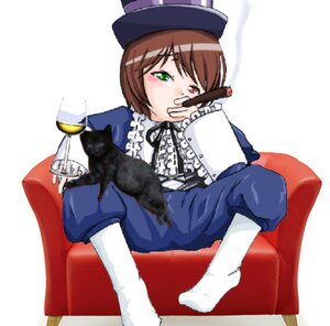 Rating: Safe Score: 0 Tags: 1girl blue_dress brown_hair dress frills green_eyes hat heterochromia image long_sleeves pantyhose red_eyes short_hair sitting solo souseiseki top_hat white_legwear User: admin