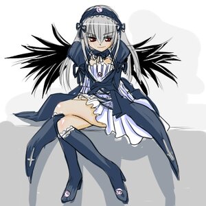 Rating: Safe Score: 0 Tags: 1girl black_wings boots detached_collar dress frills full_body hairband high_heel_boots image juliet_sleeves knee_boots long_hair long_sleeves looking_at_viewer puffy_sleeves red_eyes rose silver_hair sitting solo suigintou wings User: admin