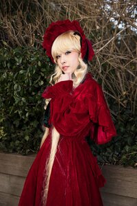 Rating: Safe Score: 0 Tags: 1girl blonde_hair blue_eyes dress flower lace looking_at_viewer red_dress shinku solo User: admin