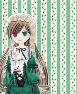 Rating: Safe Score: 0 Tags: 1girl bangs black_ribbon brown_hair dress frills green_dress green_eyes head_scarf heterochromia image long_hair long_sleeves looking_at_viewer red_eyes smile solo suiseiseki very_long_hair User: admin