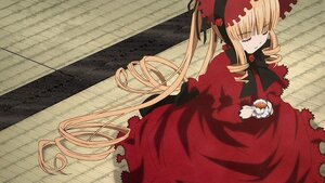 Rating: Safe Score: 0 Tags: 1girl blonde_hair bonnet closed_eyes cup dress drill_hair image long_hair long_sleeves red_dress shinku sleeping solo teacup twintails very_long_hair User: admin