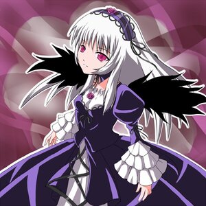 Rating: Safe Score: 0 Tags: 1girl argyle argyle_background black_wings checkered checkered_background checkered_floor cross-laced_clothes detached_collar dress flower frills hairband image juliet_sleeves long_hair long_sleeves looking_at_viewer pink_eyes puffy_sleeves silver_hair solo suigintou wings User: admin