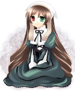 Rating: Safe Score: 0 Tags: 1girl auto_tagged brown_hair dress frills full_body green_dress green_eyes heterochromia image long_hair long_sleeves looking_at_viewer red_eyes sitting solo suiseiseki very_long_hair white_background User: admin