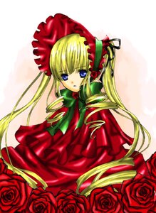 Rating: Safe Score: 0 Tags: 1girl blonde_hair blue_eyes bonnet bow bowtie dress flower green_bow image long_hair long_sleeves looking_at_viewer pink_flower pink_rose red_dress red_flower red_rose rose shinku solo twintails very_long_hair User: admin