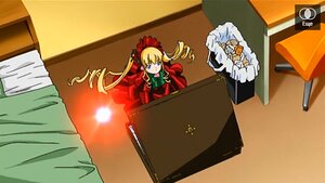 Rating: Safe Score: 0 Tags: 1girl blonde_hair blue_eyes bonnet bow dress drill_hair image long_hair long_sleeves shinku solo twintails User: admin