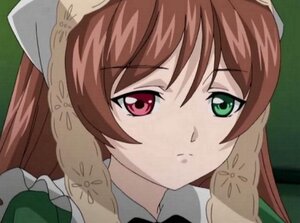 Rating: Safe Score: 0 Tags: 1girl brown_hair closed_mouth face frills green_eyes hat head_scarf heterochromia image long_hair looking_at_viewer red_eyes solo suiseiseki User: admin