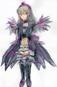 Rating: Safe Score: 0 Tags: 1girl black_wings choker dress frills full_body image long_hair long_sleeves solo suigintou wings User: admin