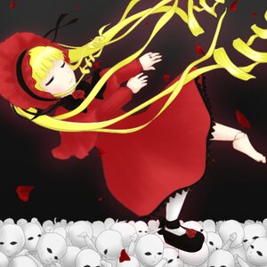 Rating: Safe Score: 0 Tags: 1girl blonde_hair bonnet bow closed_eyes doll dress drill_hair flower image long_hair long_sleeves petals red_dress rose rose_petals shinku solo stuffed_animal very_long_hair User: admin